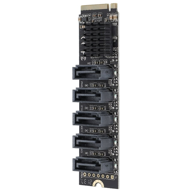 Tarjeta De Expansión De Disco Duro M2 PCIE, Tarjeta De Expansión De Disco Duro Compatible Con Disipación De Calor De aleación De Aluminio PM 5 Puertos Para Computadoras