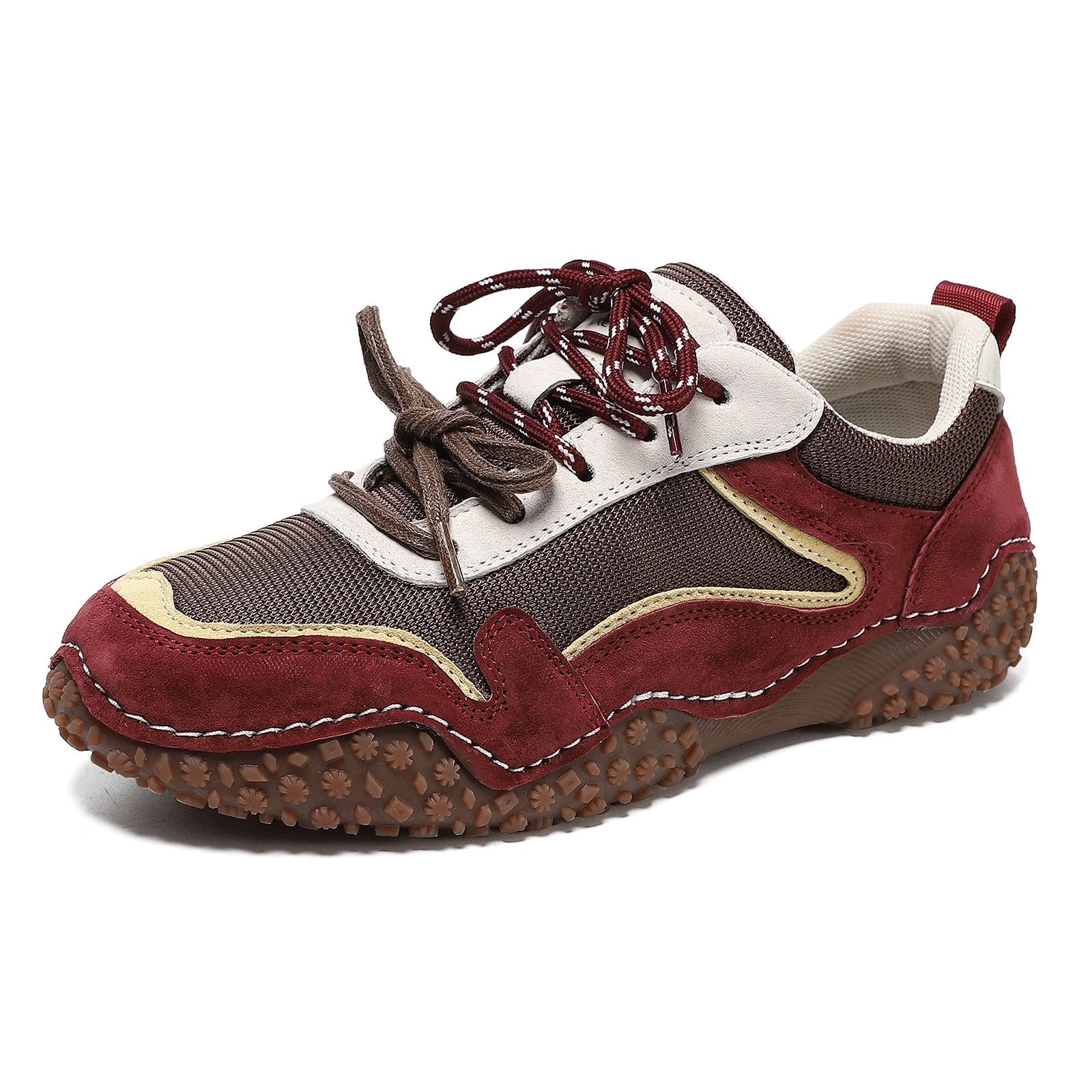 ZELAND Men's & Women's Big Size Genuine Leather Casual Outdoor Hiking Shoes - Breathable, Anti-Slip, Pigskin Top-Layer Leather Sports Sneakers, All Seasons