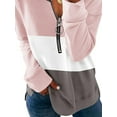 thumbnail image 3 of Gvmfive Women Long Sleeve V Neck Zipper Tops Colorblock Pullover Shirt Sweatshirt, 3 of 3