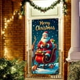 thumbnail image 6 of Horivan 2 Packs Christmas Door Cover with Santa Claus Design Festive Holiday Decoration for Front Door Indoor Wall Party Durable Easy to Install 35x71 Inches Christmas Day Decoration for Home, 6 of 6