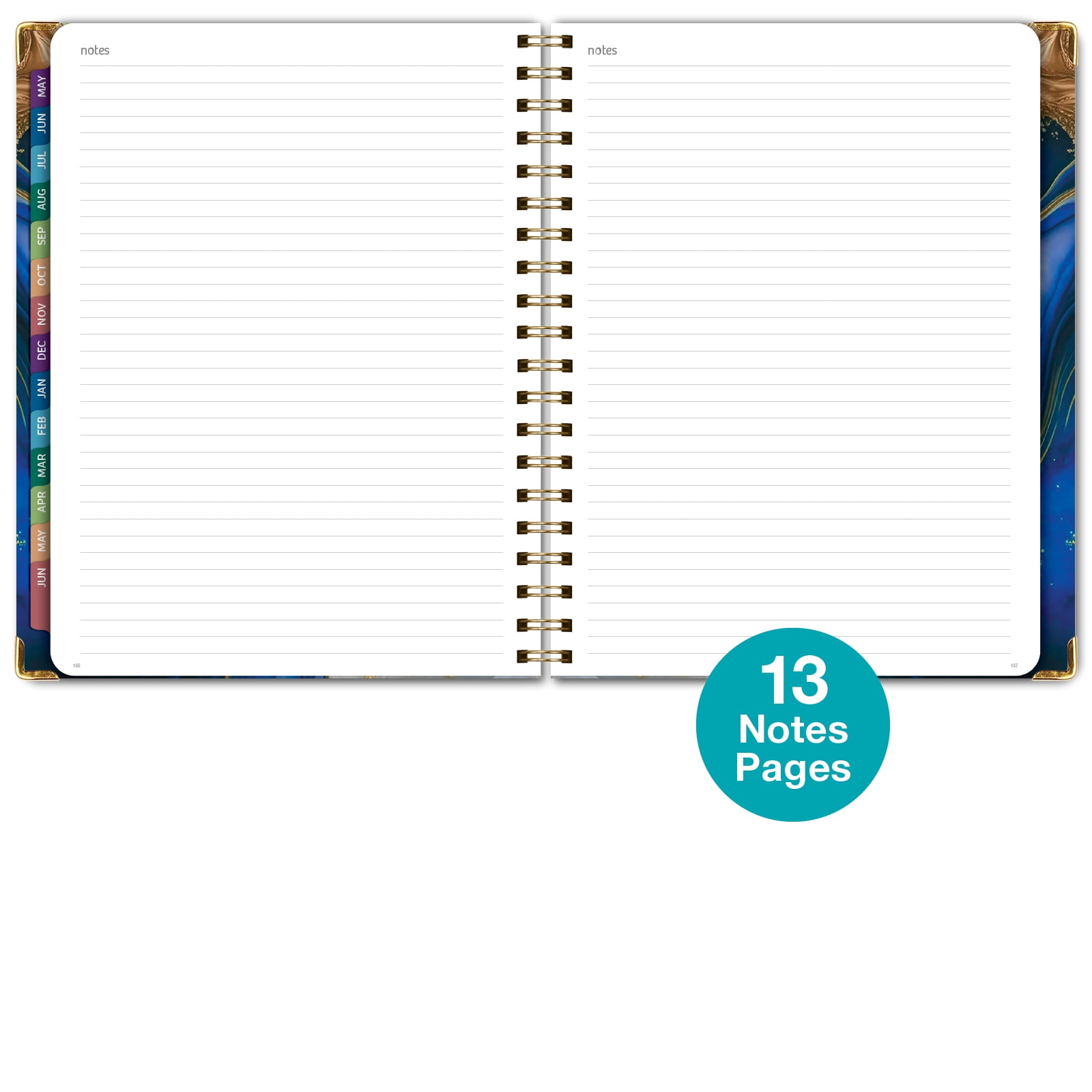 2026-2027 Excello Brands 8.5" x 11" Academic Year Hardcover Fashion Planner, Weekly/Monthly, 14 Month, Dark Blue Marble