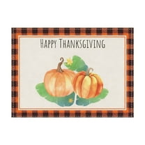 Fall Placemats, Pumpkin Theme Table Mat, Orange Black Plaid, Retro Dining Mat, Fall Harvest Party Place mats, Linen Heat Resistant Mats, Stain Resistant Mat, Thanksgiving Party Placemat