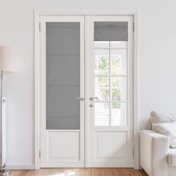 Window Shades Linen Grey 24"W x 64"L (Pack of 1) Roman Blackout Cordless