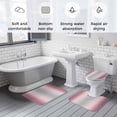 thumbnail image 2 of Pink and Grey Gradient Bathroom Rugs Set Minimalist Abstract Ombre Modern Art Non Slip Absorbent Soft Bath Mats 3 Piece Set with Bathroom Rug, U-Shaped Floor Mat, Toilet Seat Cover Small Size, 2 of 9