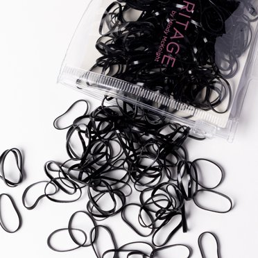 Annie 300 Rubber Bands Black & White Assorted Sizes #3155 - Elastic Hair Ties