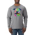 thumbnail image 1 of Neon Rainbow Trippy Cute Pitbull Dog Straight at You Dog Lover Mens Long Sleeve Shirt, Heather Grey, Medium, 1 of 3