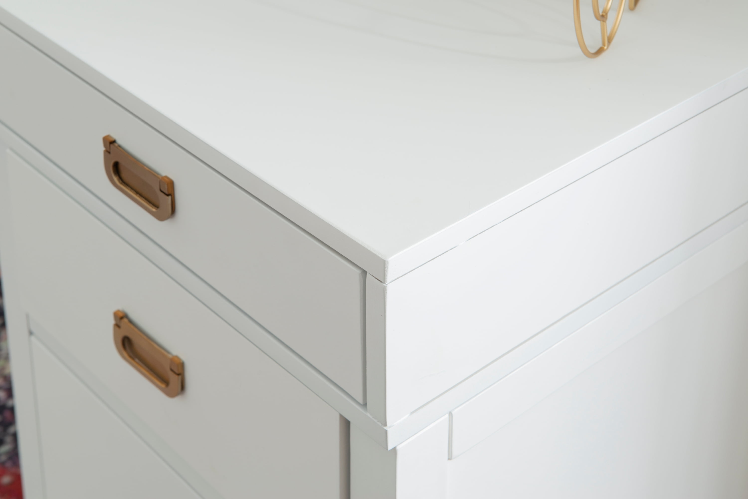 4-Stud Desk Drawer – White