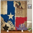 thumbnail image 4 of 4PCS Western Shower Curtain Set, Rodeo Cowboy Boots Hat Horseshoe Barn Texas Star Wild West Country Rustic Farmhouse Bathroom Decor, Waterproof Fabric Shower Curtain, Non-slip Bath Mat, 4 of 7