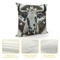 thumbnail image 4 of Texas Star Horseshoe Throw Pillow Covers Western Cowhide Pillow Covers, Rustic Farmhouse Cow Print Decorative Square Pillow Cases, Black White Brown Farm Animal Cushion Covers, 4 of 5