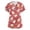 Z006_Pink, variant on LHVUOA Scrubs for Women Casual Floral Printed Short Sleeved Diagonal Collar Shirts Plus Size Scrub Tops with Pockets