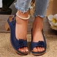 thumbnail image 2 of Xijirk Women Sandals High Block Heels Fish Mouth Flowers Design Summer Casual Ankle Strap Hollow Out Platform Wedge Women Sandals for Fashion,Blue,8.5, 2 of 8