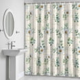 thumbnail image 5 of Summer Daisy Shower Curtain for Bathroom Decor, Eucalyptus Leaves Flower Farmhouses Retro Waterproof Fabric Shower Curtain, 72"x78" Set with 12 Hooks, 5 of 9