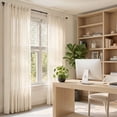 thumbnail image 2 of TOPICK Farmhouse Semi Sheer Curtains Light Filtering 84 inch Curatins Back Tab Linen Blend Drapes for Living Room Bedroom Dining Room 2 Panels Crude, 2 of 7