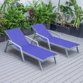 thumbnail image 2 of LeisureMod Marlin Modern Outdoor Chaise Lounge Arm Chair with Grey Powder Coated Aluminum Frame for Patio and Backyard Garden, Set of 2 (Navy Blue), 2 of 12