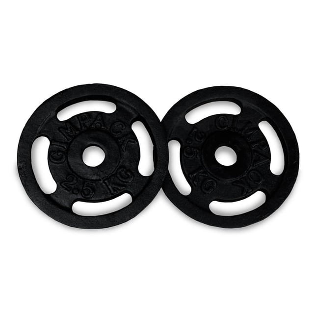 Discos para pesas Gimpack 2.5 kg, 1 pulgada de diámetro Gimpack Four-Grip