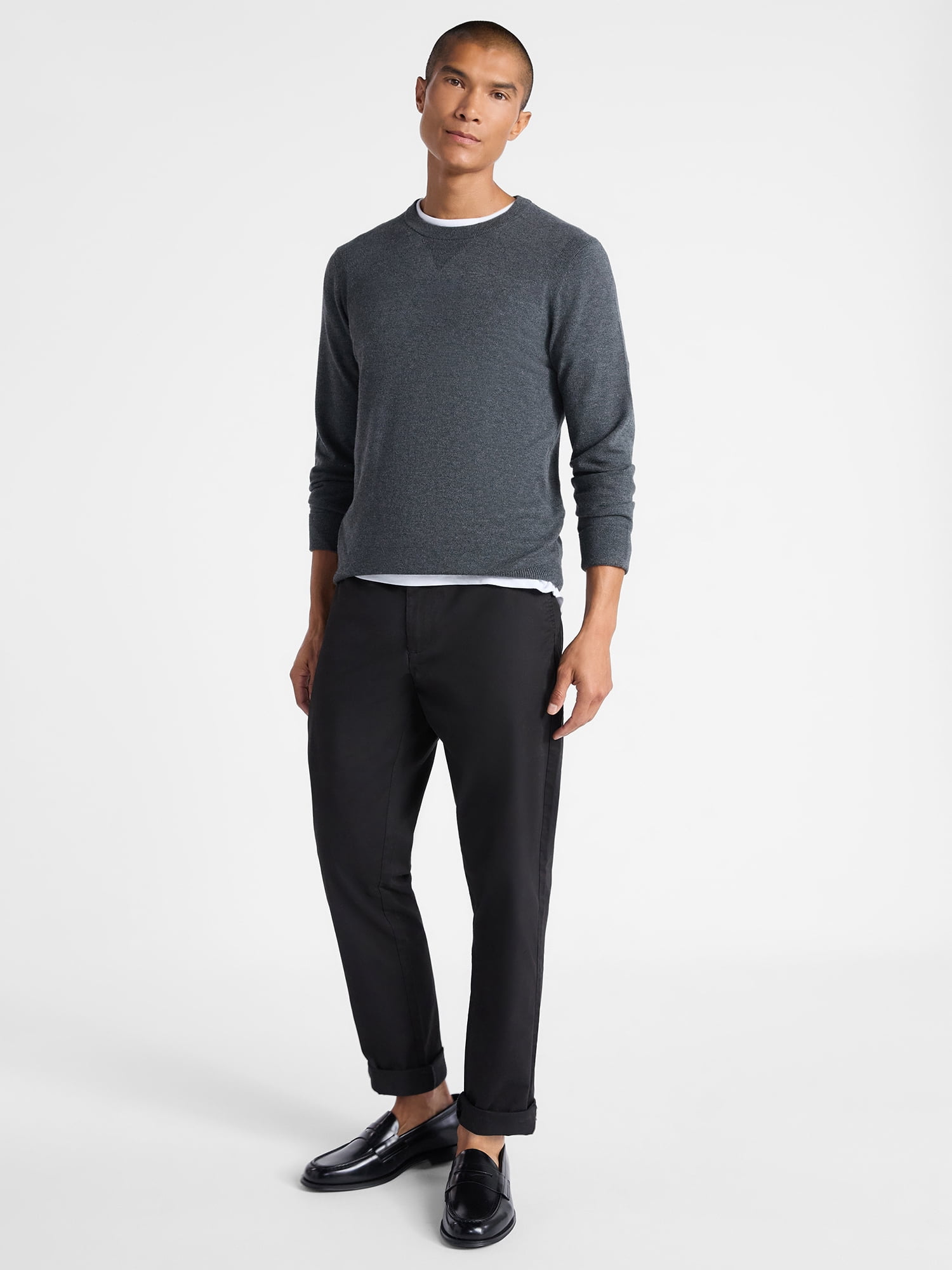 Free Assembly Men's Cozy Yarn Everyday Crewneck Sweater with Long Sleeves, Size XS-3XL