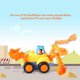 thumbnail image 2 of 4 Pack Friction Powered Cars Construction Vehicles Toy Set Cartoon Push and Go Car Tractor, Bulldozer, Cement Mixer Truck, Dumper for Year Old Boy Gir, 2 of 4