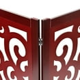 thumbnail image 4 of HOME DISTRICT Dog Gate Freestanding Pet Gate 4-Panel & 3 Panel Pet Gate for Dogs Folding Dog Gate Quadfold & Trifold Pet Gate for Small Dogs Decorative Pet Gate for Dogs Indoor, Mahogany Scroll 81x27", 4 of 7