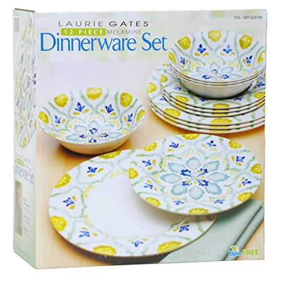 Laurie Gates 12 Piece Melamine Dinnerware Set