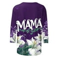 thumbnail image 4 of BLTIBY Mama Shirts for Women Mothers Day Mommy Mom Graphic Short Sleeve Round Neck T Shirts Casual Pullover Tops Tee Gifts Purple 2 L, 4 of 5