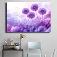 thumbnail image 4 of Mudket Framed Canvas Wall Art Purple Dandelion Lavender Mist Background Floral Prints Wall Decor Minimalist Canvas Print Ready to Hang for Living Room Bedroom Office Decor - 12"L x 8"W, 4 of 10
