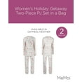 thumbnail image 2 of MeMoi Women's Holiday Getaway Two-Piece PJ Set in a Bag - Womens - Female, L, Oatmeal Heather, 2 of 8