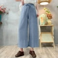 thumbnail image 2 of yillto Women Cotton Linen Pants Wide Leg Palazzo Elastic Waist Drawstring Beach Beach Pant Trousers, 2 of 6