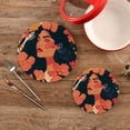 thumbnail image 2 of Women Flowers Trivet Mats Pot Holders Cotton Woven Non-Slip Heat Resistant for Hot Pots Pans Pats for Cooking Baking Set of 2, 2 of 7