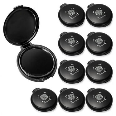 10 Pack Fingerprint Ink Pads, Mini Black Thumbprint Stamp Pad, Easy to Wash Portable Thumbprint Kit
