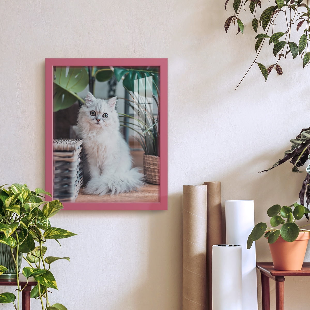 Modern 11 in. x 14 in. Hot Pink Picture Frame (Set of 4)