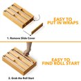 thumbnail image 4 of Tignapoo Eco-Friendly Bamboo Wrap Dispenser with Dual Cutter for Aluminum Foil, Parchment, and Ziplock Bags – Compact Kitchen Organizer, 3-in-1 Design, Easy to Clean, Durable and Waterproof, 4 of 6