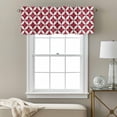 thumbnail image 3 of Abstract Art Valance Curtain Geometric Medieval Circular Modules Red Plaid Window Valances Rod Pocket Short Curtains Window Treatments for Kitchen Bedroom Bathroom Laundry 60" x 18", 3 of 9