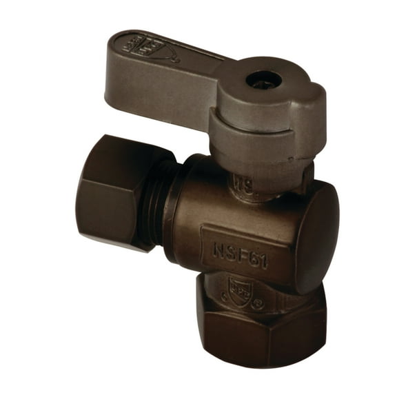 Kingston Brass KF3310ORB 3/8-Inch FIP x 3/8-Inch O.D. Comp Quarter-Turn Angle Shut-Off Valve in Oil Rubbed Bronze