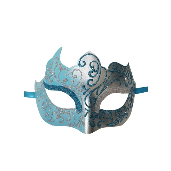 Light Blue Silver Venetian Masquerade Mask Mardi Gras