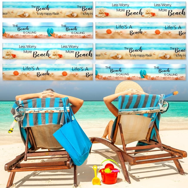 Toallas elásticas Boao para sillas de playa, 8 unidades, 40 x 5 cm