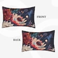 thumbnail image 2 of Picia Colorful Flower Peacock Pattern Plush Pillow Case – Soft and Cozy Cushion Cover, Hypoallergenic Throw Pillow Case for Home Decor-16"x24", 2 of 6