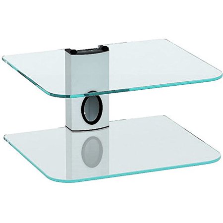 2 X White Floating Shelves With Strengthened Tempered Glass For Dvd 2 X White Floating Shelves With Strengthened Tempered Glass For Dvd Players Cable Bo Consoles Tv Accessories Com
