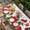 White Bright Red, variant on Purple Spring Floral Table Cloths for 8 Foot Rectangle Tables, Butterfly Farmhouse Patio Waterproof Elastic Fitted Tablecloths, Washable Rectangular Table Cover for Camping