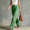 thumbnail image 4 of Hvogkswy Wide Leg Pants for Women, Button High Waist Casual Long Pants with Pockets Flowy Bohemian Vacation Cargo Pants, 4 of 7