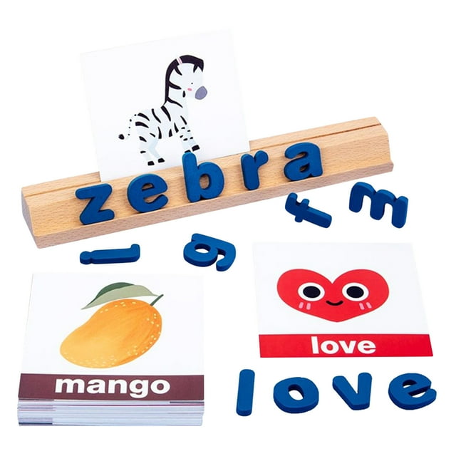 Jindong Wooden Alphabet Puzzle 3D Letters Sorting Board Matching Game Kids Preschool Early Educational Learning Toy for Children