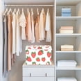 thumbnail image 4 of Yayeee Collapsible Cube Storage Bin with Lid Fabric Closet Decorative Basket with Handles, Strawberry, 4 of 7