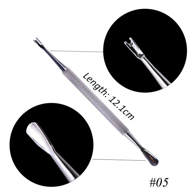 1 Uds. Empujador de cutículas de doble punta, herramientas de manicura, removedor de cutículas de piel muerta de acero inoxidable para pedicura, tijeras para cutículas, LE01-09 Tan Jianjun unisex