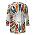 thumbnail image 5 of Cadancy Mardi Gras Tops for Women Crew Neck Colorful Print Casual Blouse Holiday 3/4 Sleeve Rave Party Tees Carnival Funny Trendy Shirts, 5 of 8