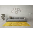 thumbnail image 3 of Ahgly Company Machine Washable Indoor Square Persian Yellow Traditional Area Rugs, 3' Square, 3 of 4