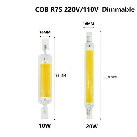 

Mulanimo R7S Cob Halogen Tungsten Lamp Highlight Flood Light 10W/20W 78mm/118mm