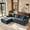 Dark Grey01, variant on Gewnee 154"Sectional Sofa,U-Shaped Modular Sofa with Movable Ottoman,Comfy Corduroy Sofa with Storage Function,USB & Cup Holders for Living Room.Beige