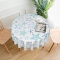 thumbnail image 2 of Nautical Coastal Tablecloth Round 60 Inch Rustic Blue Ocean Starfish Print Table Cloth Summer Sea Beach Decorative Table Cover with Wrinkle Resistant for Home Kitchen Dining Table Indoor Party Picnic, 2 of 6