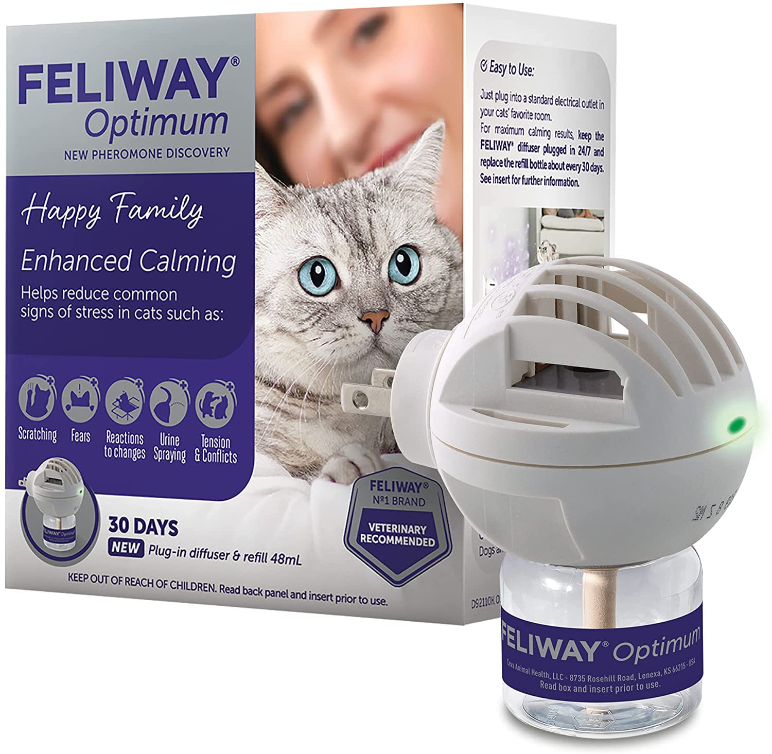 show original title Details about   ✅ Classic Feliway Diffuser 30 Day Starter Set Diffuser 48ml tarnished 50-70 m² ✅ 