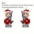 thumbnail image 5 of Christmas 2Pcs Christmas Ball Ornaments Cute Cat Pendant Acrylic Car Rearview Mirror Pendant Christmas Tree Decorations, 5 of 9