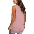 thumbnail image 3 of Moxiu Women's Summer Tank Tops V Neck Sleeveless Tops for Leggings T Shirts Loose Tunic Side Split Tanks Plus Size Dressy Casual 2025 Pink,L, 3 of 4